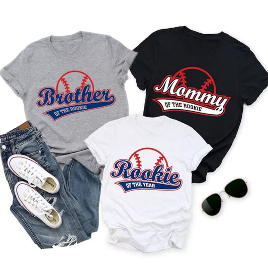 Rookie Of The Year Matching 1st Birthday Family T Shirts, Baseball First Birthday Family Shirts ET0362