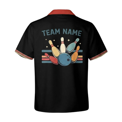 Custom Retro Starburst Bowling Hawaiian Shirt For Men, Custom Retro Bowling Team Shirts BZ0790