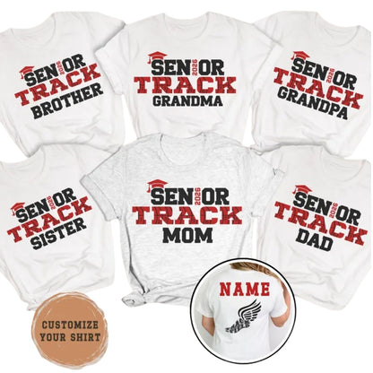 Custom Senior Track And Field Matching Family T Shirts, Personalized Track Graduation Family Matching Shirts ET0503