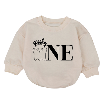 Spooky One Birthday Baby Romper Sweatshirt, First Birthday Halloween Romper Sweatshirt BB0074