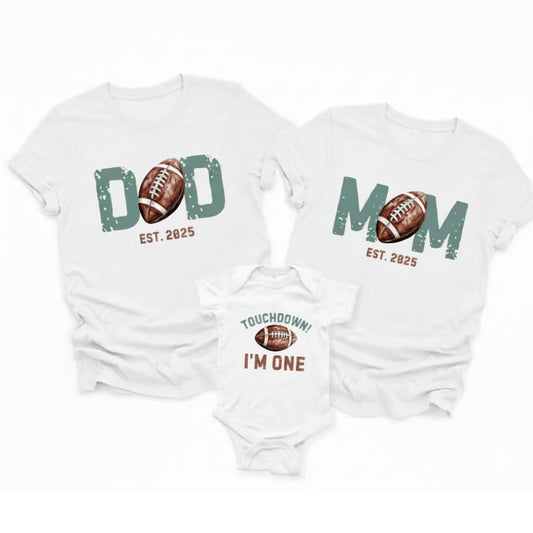Custom Matching Family 1st Birthday Football T Shirts, Customized Matching Family Football Birthday Shirts ET0060