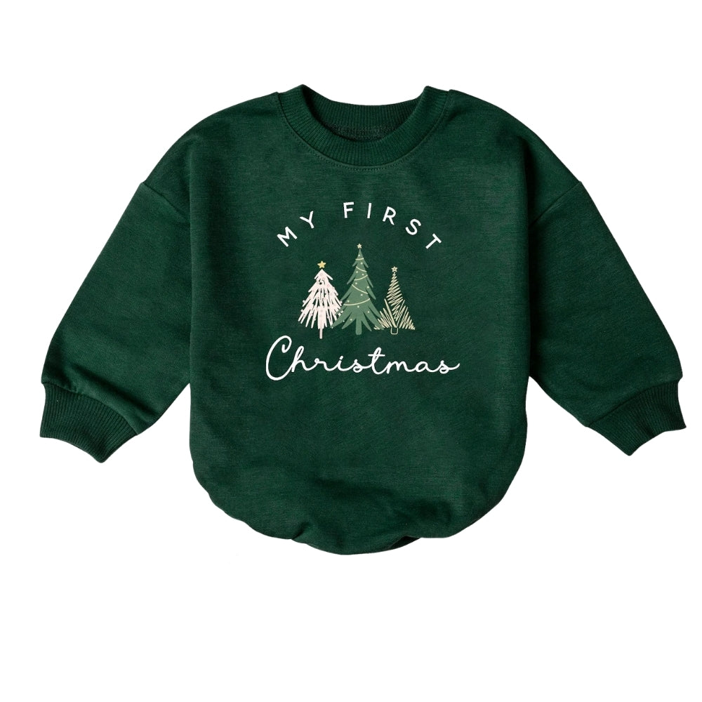 My First Christmas Baby Romper Sweatshirt, Christmas Baby Romper Sweatshirt BB0205