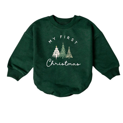 My First Christmas Baby Romper Sweatshirt, Christmas Baby Romper Sweatshirt BB0205