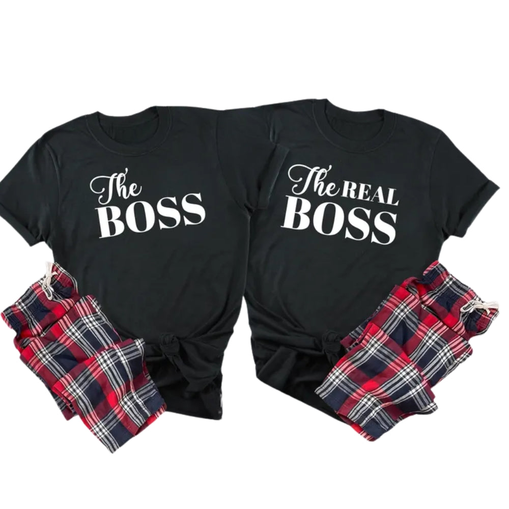The Boss The Real Boss Matching His And Her T Shirt, Boss Couple Matching Shirts ET0818