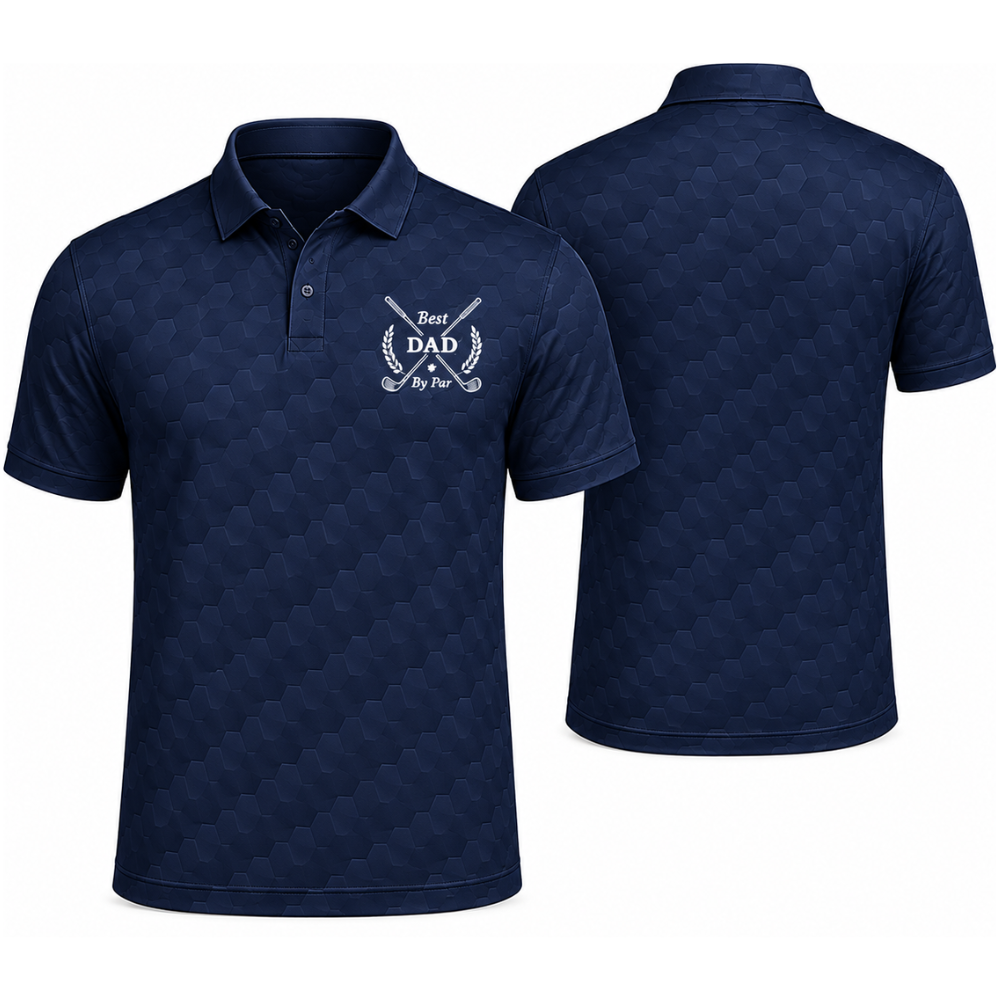 Best Dad By Par White Golf Men Polo Shirt, Father Day Golf Shirts For Dad GE0456