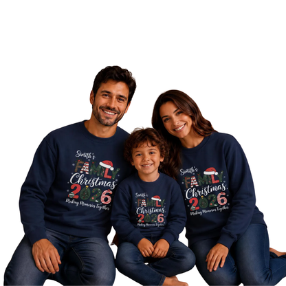 Family Christmas Making Memories Togheter Custom Matching Sweatshirts, Personalized Christmas Matching Family Sweatshirts ET1284