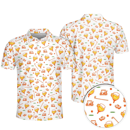 Custom Photo Beer Golf Polo Shirt For Men, Custom Face Golf Shirts For Beer Lover GE0592