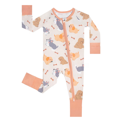 Puppy Dog Baby Convertible Zipper Romper, Dog Lover Baby Romper Convertible BB0613