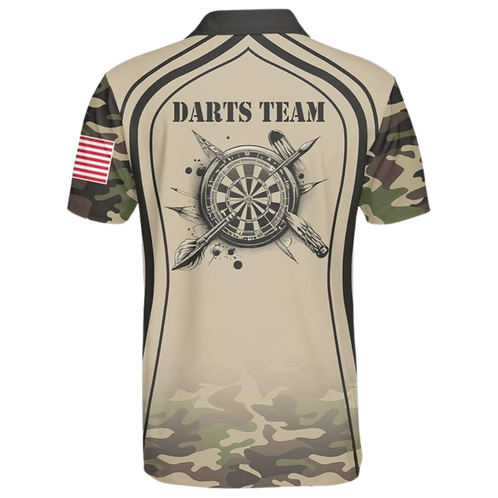 Custom Camouflage Darts Polo Shirt For Mens, Custom Camo Darts Team Shirts DZ0021