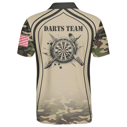 Custom Camouflage Darts Polo Shirt For Mens, Custom Camo Darts Team Shirts DZ0021