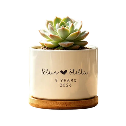 Custom 9 Years Anniversary Plant Pot, Custom 9th Wedding Anniversary Flower Pot WD0341
