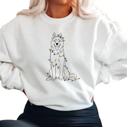 Husky Christmas Sweatshirt Womens, Dog Lover Christmas Sweatshirt 2D0638