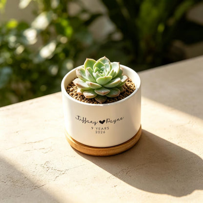 Custom 9 Years Anniversary Plant Pot, Custom 9th Wedding Anniversary Flower Pot WD0341