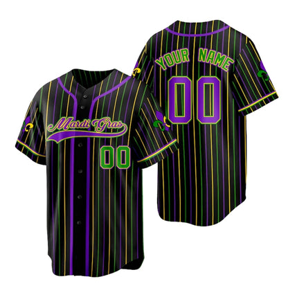 Personalized Matching Mardi Gras Family Baseball Jersey, Custom Family Mardi Gras Matching Baseball Shirts ET0721