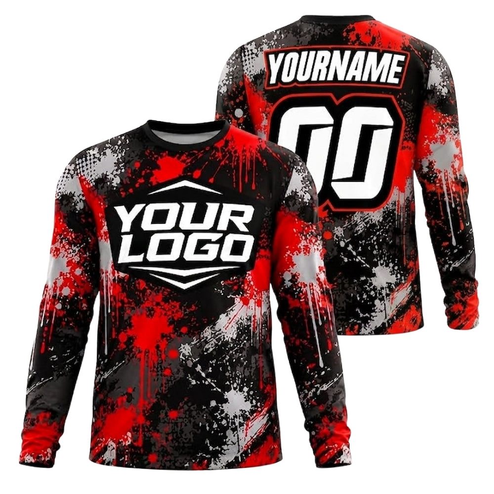 Custom Logo Motocross Long Sleeve Jersey For Men, Custom Logo Dirt Bike Shirts ME0066