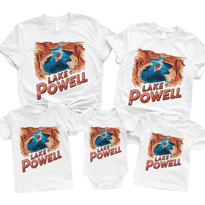 Lake Power Retro Family Matching T Shirt, Family Lake Trip Matching Shirts ET1089