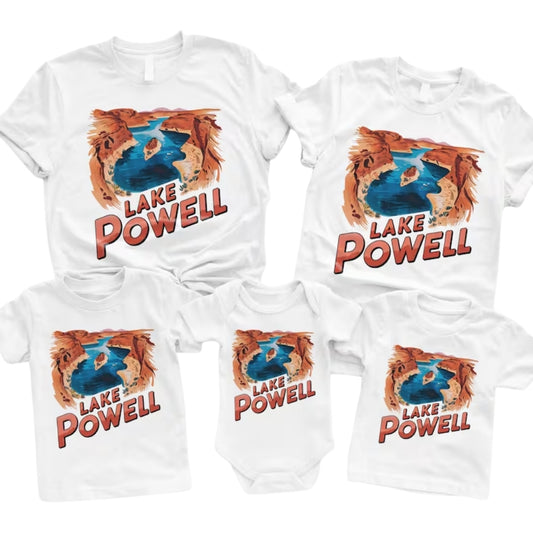 Lake Power Retro Family Matching T Shirt, Family Lake Trip Matching Shirts ET1089