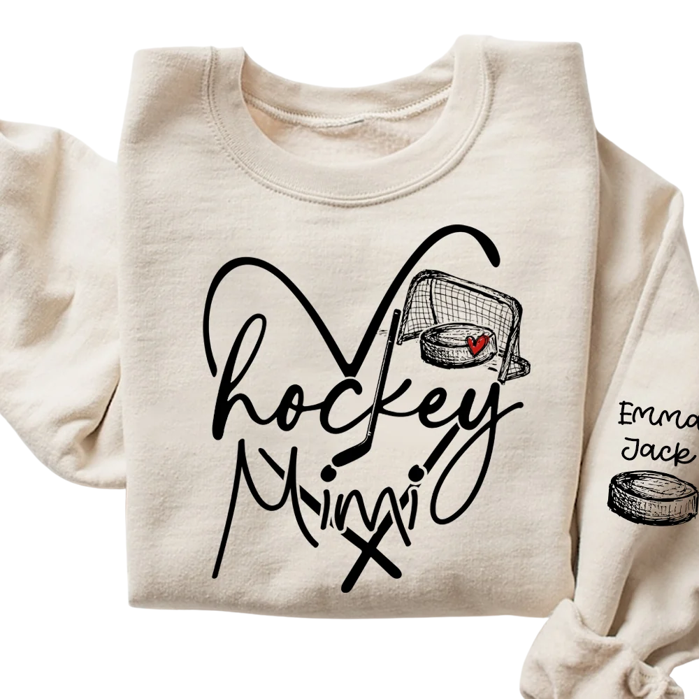 Personalized Hockey Mimi Sweatshirt Grandkids Names, Custom Hockey Grandmother Sweatshirt 2D1020