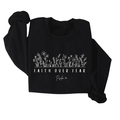 Faith Over Fear Psalm 34 Bible Verse Floral Sweatshirt, Christian Faith Sweatshirt 2D0296