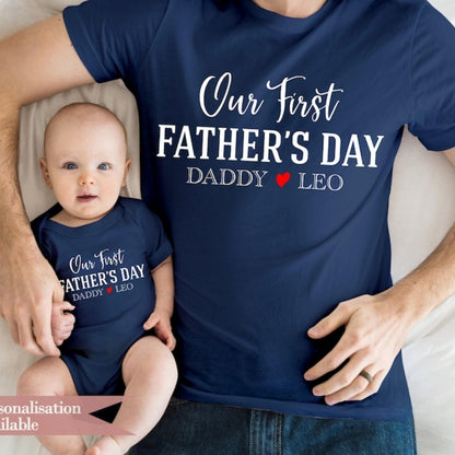 Custom Our First Father's Day Matching T Shirts For Daddy, Custom Family Shirts For 1st Father's Day ET0304