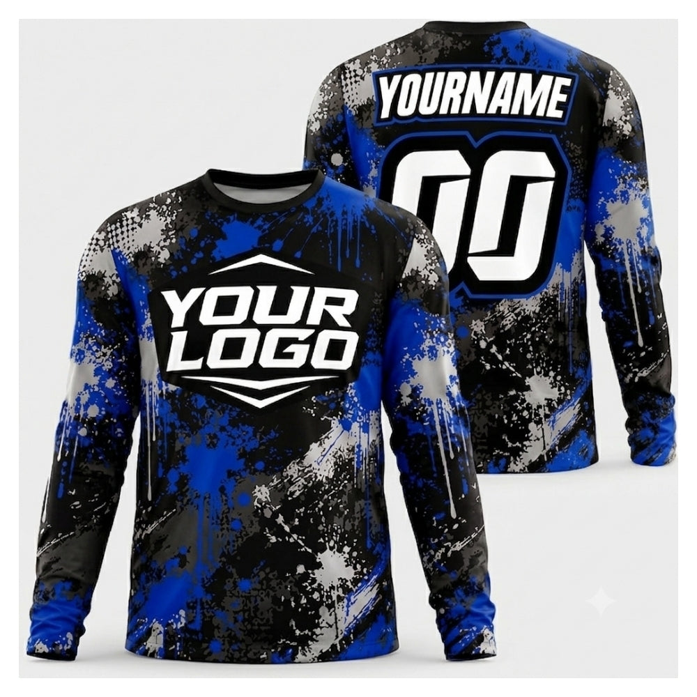 Custom Logo Motocross Long Sleeve Jersey For Men, Custom Logo Dirt Bike Shirts ME0066