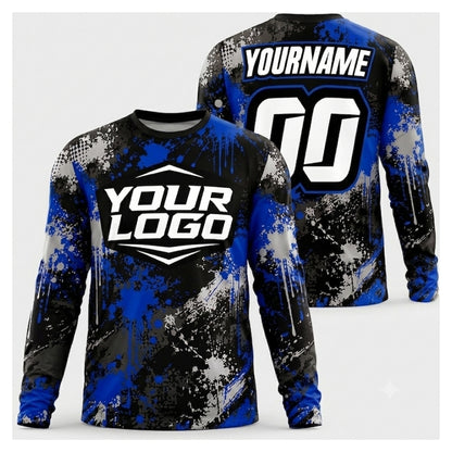 Custom Logo Motocross Long Sleeve Jersey For Men, Custom Logo Dirt Bike Shirts ME0066