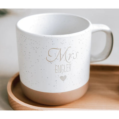 Personalized Mr And Mrs Last Name Pottery Mug, Custom Wedding Mug WD0319