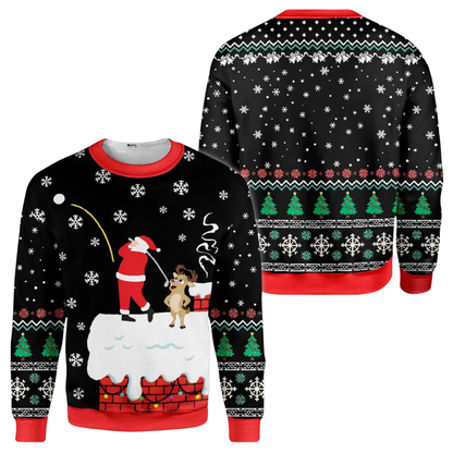 Santa Golfing Ugly Christmas 3D Sweatshirt, Golf Lover Christmas Sweater 2D1164