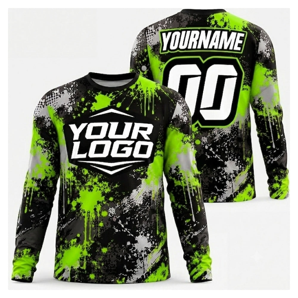 Custom Logo Motocross Long Sleeve Jersey For Men, Custom Logo Dirt Bike Shirts ME0066