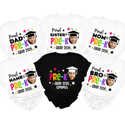 Proud Of A Pre-K Grad Custom Matching Family T Shirts, Personalized Kindergarten Graduation Family Matching Shirts ET0449