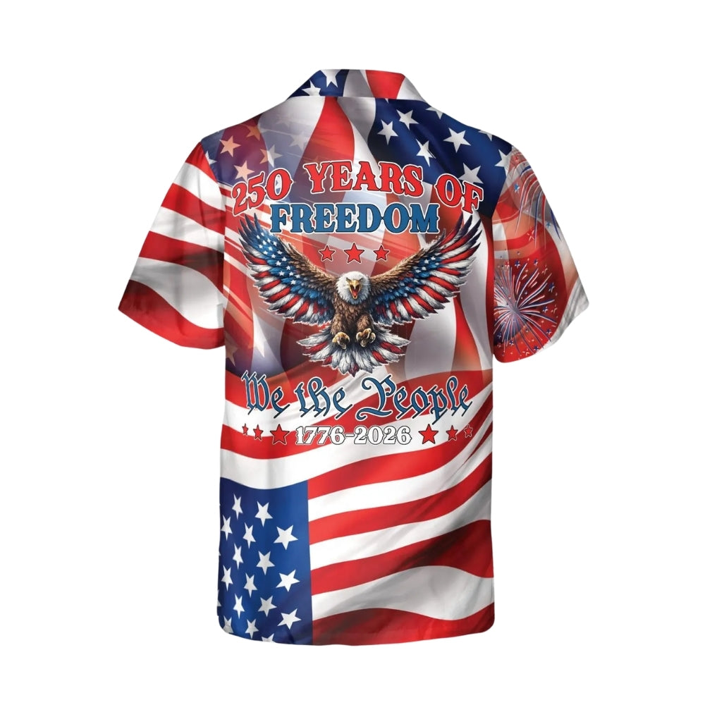 250 Of Freedom American Flag Hawaiian Shirt For Mens Womens, 4th Of July Patriotic Hawaiian Shirts HE0101