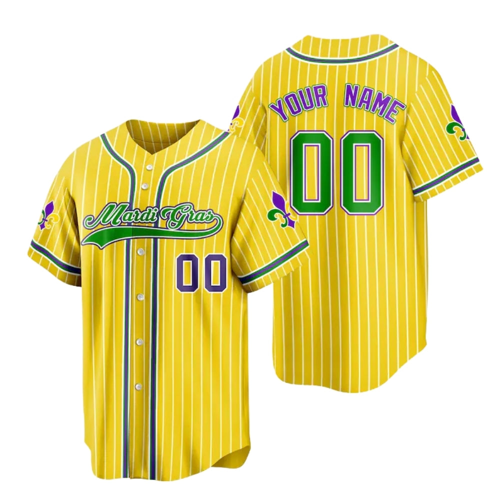 Personalized Matching Mardi Gras Family Baseball Jersey, Custom Family Mardi Gras Matching Baseball Shirts ET0721