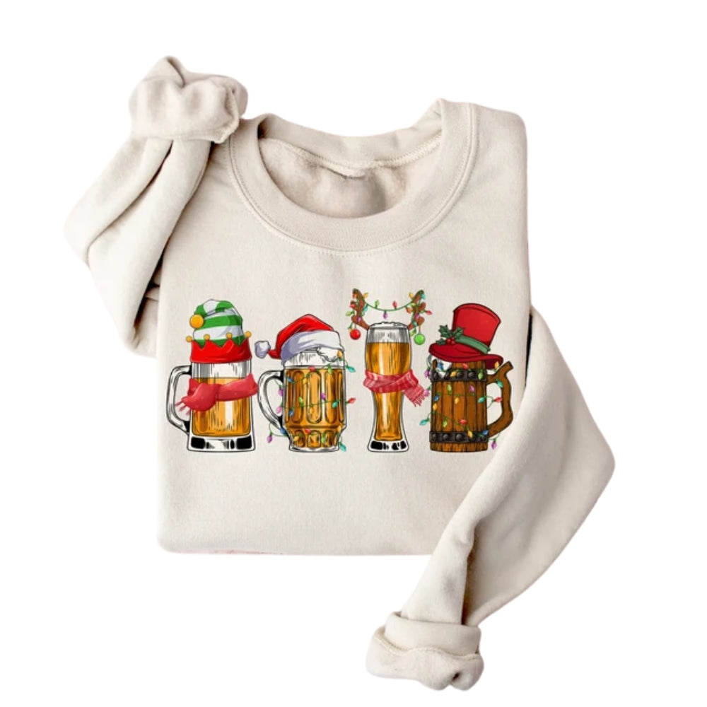 Santa Beer Christmas Lights Sweatshirt, Beer Christmas Sweatshirt 2D0640