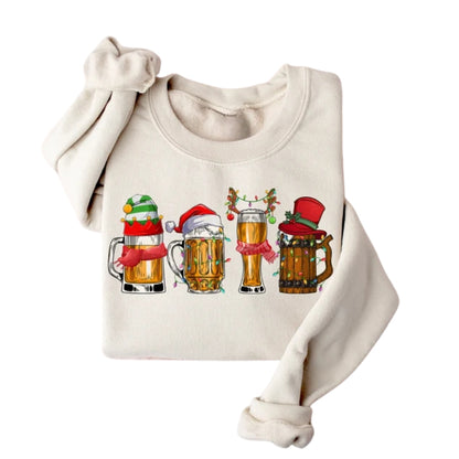 Santa Beer Christmas Lights Sweatshirt, Beer Christmas Sweatshirt 2D0640
