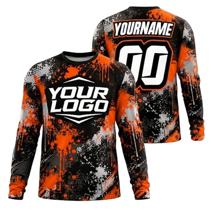 Custom Logo Motocross Long Sleeve Jersey For Men, Custom Logo Dirt Bike Shirts ME0066