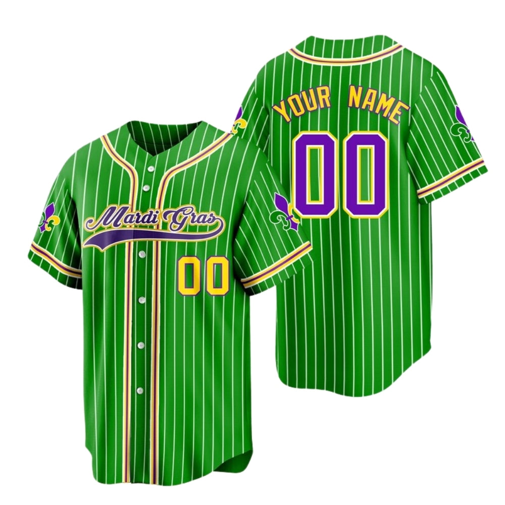 Personalized Matching Mardi Gras Family Baseball Jersey, Custom Family Mardi Gras Matching Baseball Shirts ET0721