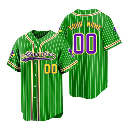 Personalized Matching Mardi Gras Family Baseball Jersey, Custom Family Mardi Gras Matching Baseball Shirts ET0721