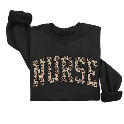 Leopard Nurse Sweatshirt, Nurse Sweatshirt 2D0404
