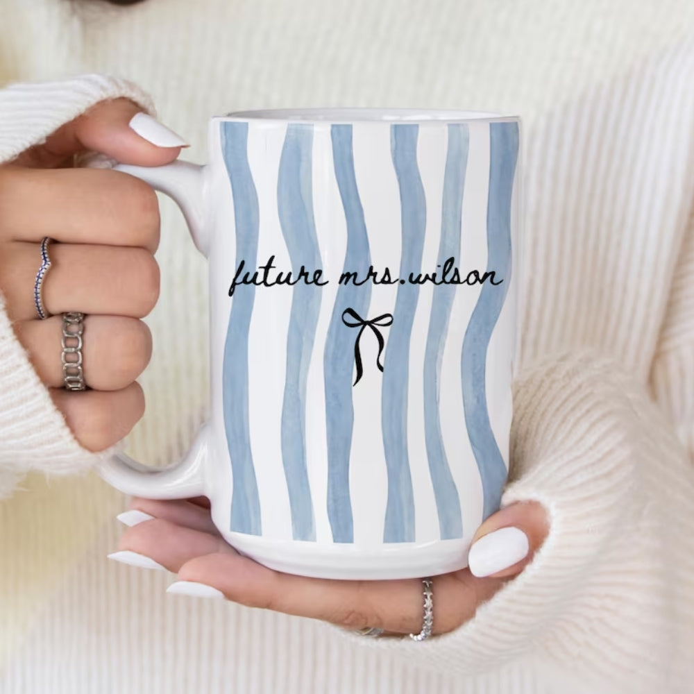 Personalized Future Mrs Coffee Mug, Personalized Engagement Mugs, Custom Mug For Bridal Shower WD0003