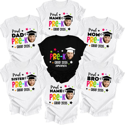Proud Of A Pre-K Grad Custom Matching Family T Shirts, Personalized Kindergarten Graduation Family Matching Shirts ET0449