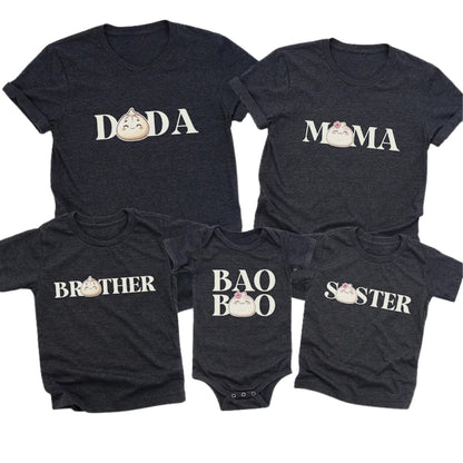 Bao Bao Baby Matching Pregnancy Announcement Family T Shirt, Dim Sum Baby Reveal Family Shirts ET1140