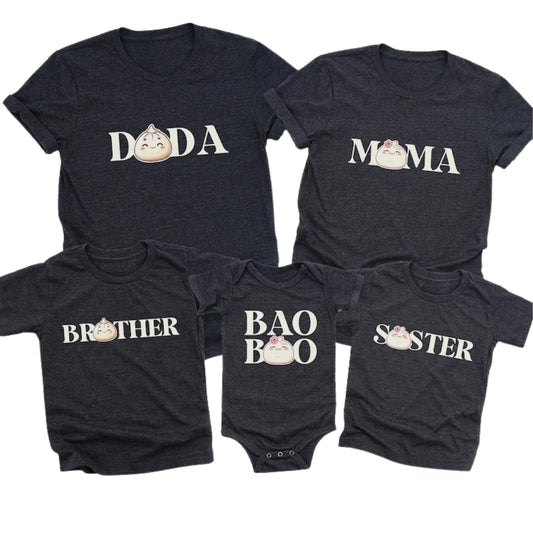 Bao Bao Baby Matching Pregnancy Announcement Family T Shirt, Dim Sum Baby Reveal Family Shirts ET1140