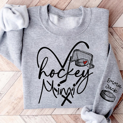 Personalized Hockey Mimi Sweatshirt Grandkids Names, Custom Hockey Grandmother Sweatshirt 2D1020