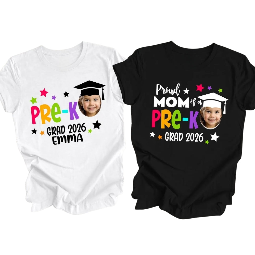 Proud Of A Pre-K Grad Custom Matching Family T Shirts, Personalized Kindergarten Graduation Family Matching Shirts ET0449