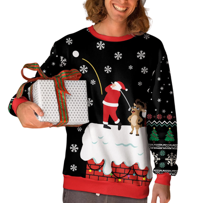 Santa Golfing Ugly Christmas 3D Sweatshirt, Golf Lover Christmas Sweater 2D1164