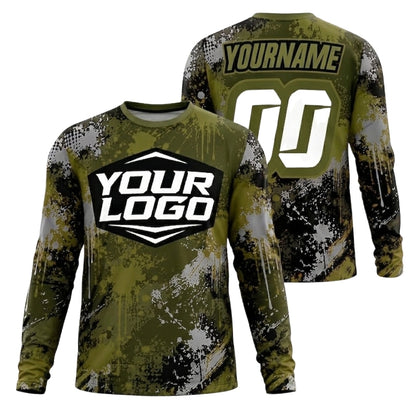 Custom Logo Motocross Long Sleeve Jersey For Men, Custom Logo Dirt Bike Shirts ME0066