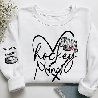 Personalized Hockey Mimi Sweatshirt Grandkids Names, Custom Hockey Grandmother Sweatshirt 2D1020