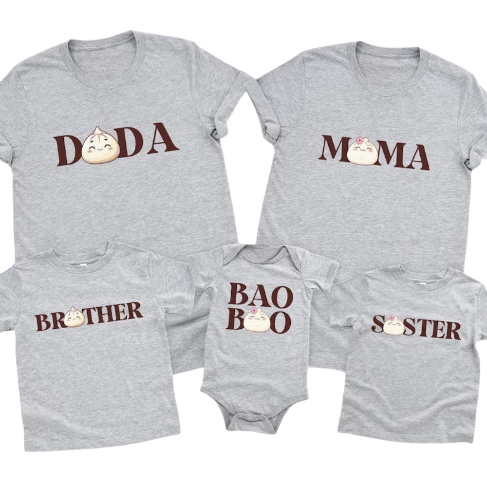 Bao Bao Baby Matching Pregnancy Announcement Family T Shirt, Dim Sum Baby Reveal Family Shirts ET1140