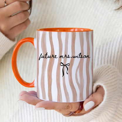 Personalized Future Mrs Coffee Mug, Personalized Engagement Mugs, Custom Mug For Bridal Shower WD0003