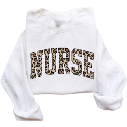 Leopard Nurse Sweatshirt, Nurse Sweatshirt 2D0404